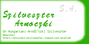 szilveszter arnoczki business card